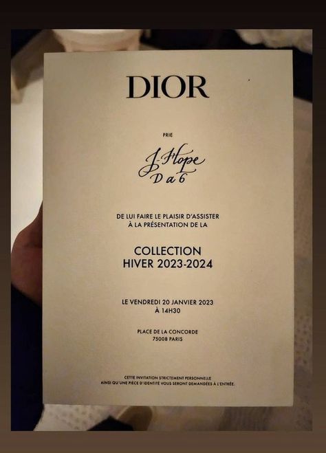 Dior Invitation, Bts Aesthetic, A4 Paper, J Hope, Dior, Bts, Quick Saves