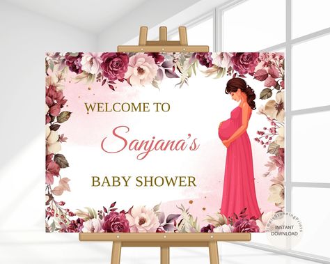 Indian Baby Shower Welcome Sign | Sreemantham Welcome sign | Godh Bharai sign | Baby Shower Decoration Poster | DIGITAL DOWNLOAD by SimplyStunningPrints on Etsy Bollywood Baby Shower, Baby Shower Welcome Board, Indian Baby Showers, Indian Baby, Welcome Boards, Baby Shower Decoration, Shower Welcome Sign, Baby Shower Welcome Sign, Floral Baby Shower