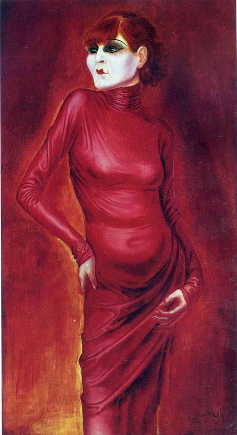 Otto Dix. Lady in red Weimar Berlin, Anita Berber, Ludwig Meidner, Otto Dix, New Objectivity, George Grosz, August Sander, German Expressionism, The Dancer