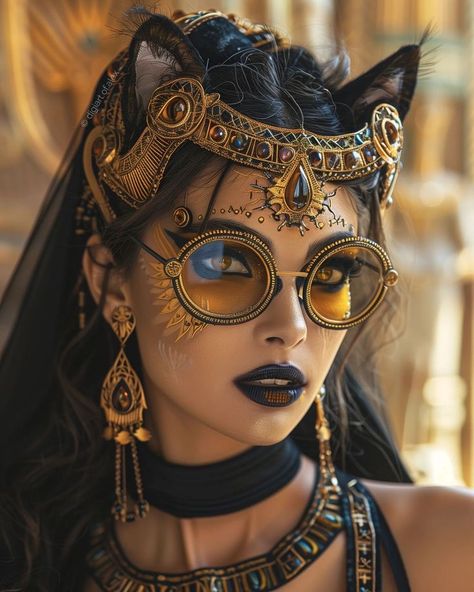 History Whispers, Bastet Goddess, Egyptian Goddess Art, Catholic Tattoos, Egyptian Makeup, Hippie Chic Fashion, Fashion Competition, Festival Ideas, Goddess Costume