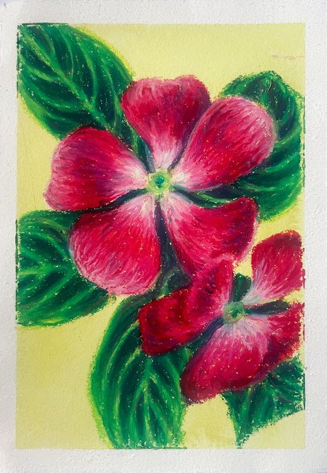 This is an original oil pastel drawing of a flower on beautiful toned deckle edge cotton paper. Because it is an original, it is one-of-a-kind, and no one else will have one like it! I will ship this drawing in a flat mailer within a week of you ordering it! I always package things carefully, so the piece should arrive in great condition. Modern Art Oil Pastels, Oil Pastels Reference, Different Kinds Of Flowers Drawing, Oil Pastel Flowers Easy Step By Step, Soft Pastel Art Flower, Drawings For Art Class Ideas, Drawing In Oil Pastels, Drawing With Oil Pastels Ideas, Drawings With Pastel Colors