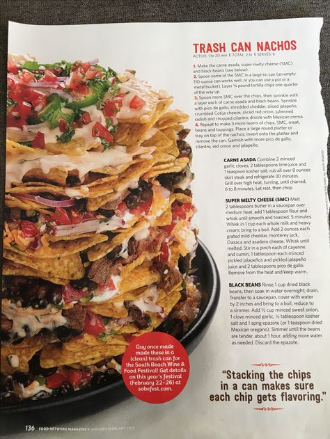 Trash can nachos Trash Can Nachos Recipe, Trash Can Nachos, Can Nachos, Nachos Recipe, Food Network Magazine, Guy Fieri, Recipes From Heaven, Game Day Food, Camping Food