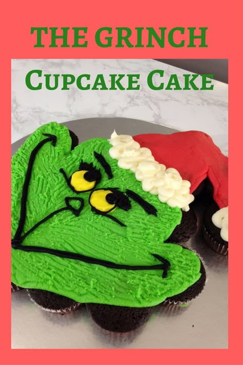 Grinch Cupcake Cake, Grinch Brunch, Christmas Pull Apart, Christmas Deserts Ideas, Grinch Cakes, Christmas Baking For Kids, Grinch Treats, Christmas Treats Food, Daycare Treats