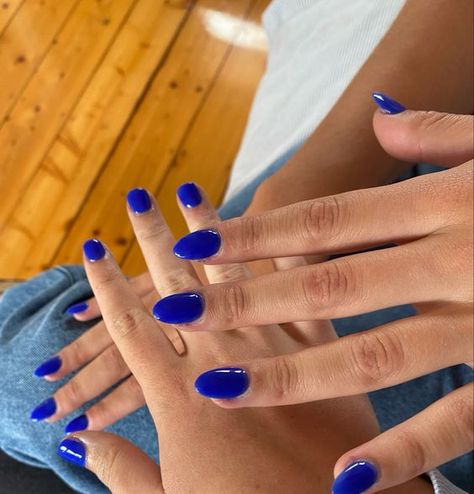 Teen Nails, Blue Gel Nails, Beachy Nails, Summery Nails, Basic Nails, Polygel Nails, Casual Nails, Simple Acrylic Nails, Blue Nail Polish