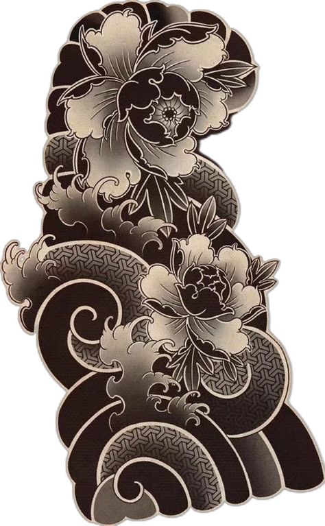 Japanese Background Tattoo, Tato Irezumi, Japanese Cloud Tattoo, Hannya Maske, Japanese Wave Tattoos, Japanese Leg Tattoo, Tattoo Japan, Geometric Tattoo Sleeve Designs, Japanese Snake Tattoo