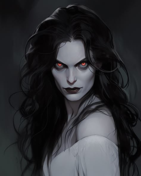 Vampire Art Fantasy Dark, Female Monster Art Horror, Vampire Art Female Gothic, Dnd Vampire Art, Vampire Lady Art, Vampire Female Art, Gothic Vampire Women, Dark Vampire Art, Fantasy Vampire Art