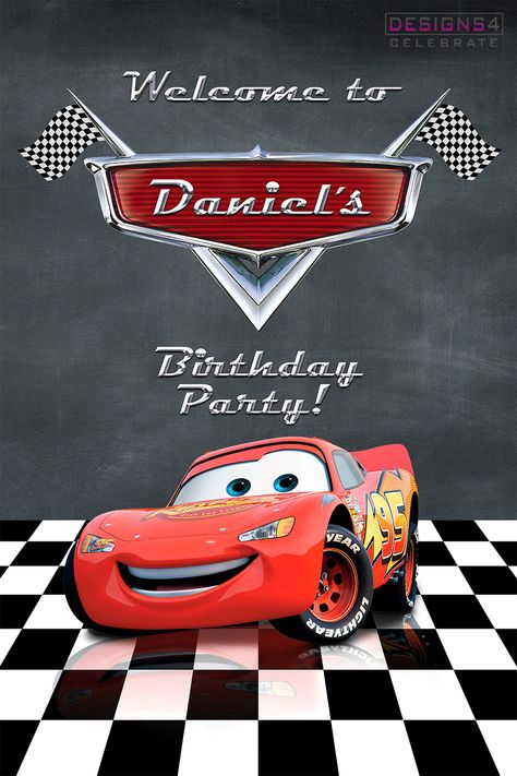 Rev up the excitement at your child's birthday party with our Disney Cars-themed welcome banner! This personalized digital banner in high-resolution JPG format is perfect for large-size printing, ensuring a fantastic Cars-themed celebration. Featuring the iconic Lightning McQueen and a custom Cars logo with your child's name, this banner sets the stage for an unforgettable party atmosphere. Disney Cars Birthday Banner, Disney Cars Theme Birthday Party Decorations, Lightning Mcqueen Birthday Party Ideas, Primer Anito, Disney Cars Theme Birthday Party, Car Theme Birthday Party, Cars Themed Birthday Party, Disney Cars Birthday Theme, Disney Cars Theme