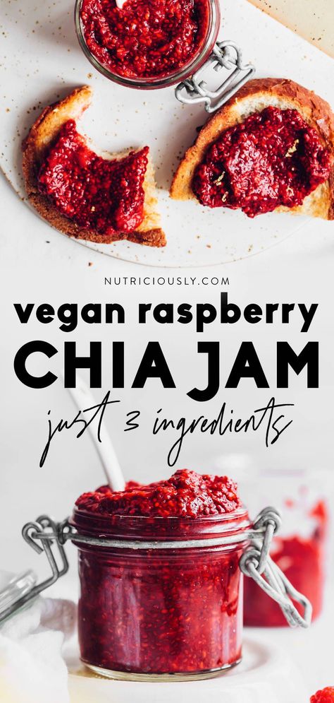 Chia Jam Recipe Sugar Free, Chia Jam Recipe Healthy, Chia Jam Sugar Free, Healthy Raspberry Jam, Healthy Jam Recipes, Raspberry Chia Jam, Seedless Raspberry Jam Recipe, Raspberry Desserts Healthy, Hanukkah Meals