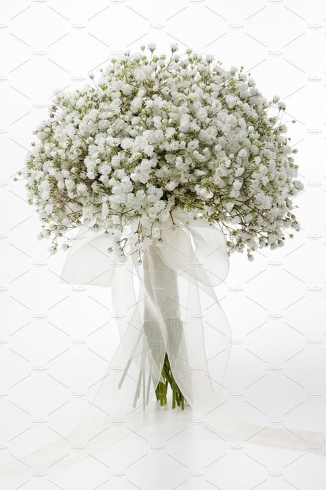 Gypsophila flowers bridal bouquet by Blank Space on @creativemarket Gypsophila Wedding Bouquet, Gypsophila Bouquet, Gypsophila Wedding, Simple Wedding Bouquets, Breath Flowers, Bridal Bouquet Flowers, Unique Wedding Flowers, Wedding Plan, Diy Bridal