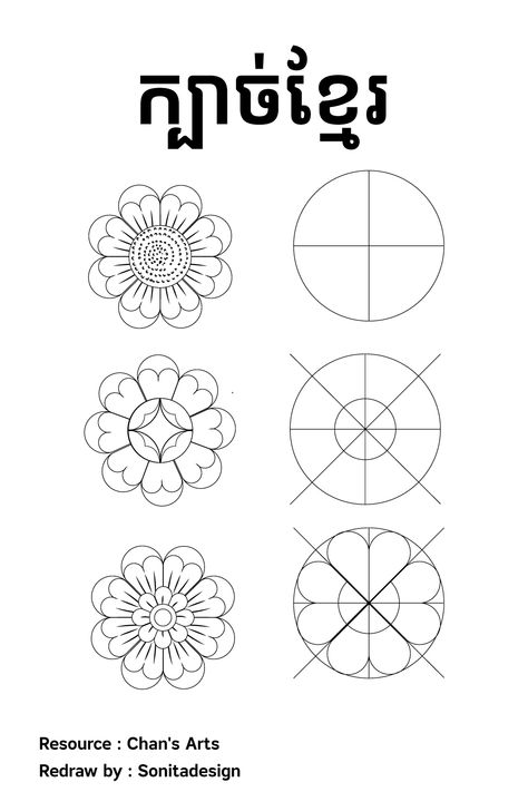 Resource: Chan's Arts
Redraw by sonitadesign Khmer Pattern, Khmer Design, Khmer Angkor, Indian Drawing, Khmer Art, Bee Painting, Indonesian Art, Drawing Lesson, Mandala Art Therapy