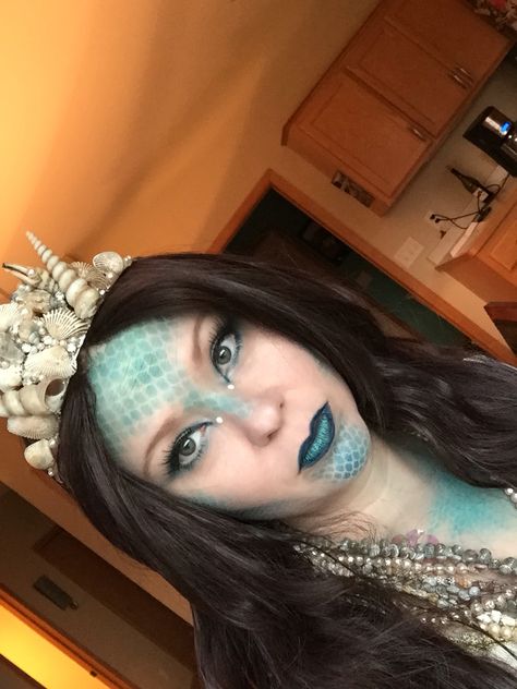 2015 Goddess of the Sea Amphritite costume Goddess Of The Sea Makeup, Amphitrite Goddess Costume, Goddess Of The Sea Costume, Amphritite Goddess Of The Sea, Capricorn Cosplay, Sea Nymph Costume, Sea Goddess Costume, Under The Sea Makeup, Capricorn Costume