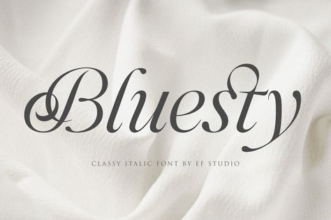 Bluesty | Classy Italic by Ef Studio Script Fonts Design, Calligraphy Script Fonts, Italic Font, Latest Fonts, Light Font, Retro Typewriter, Brush Script Fonts, Word A, Script Calligraphy