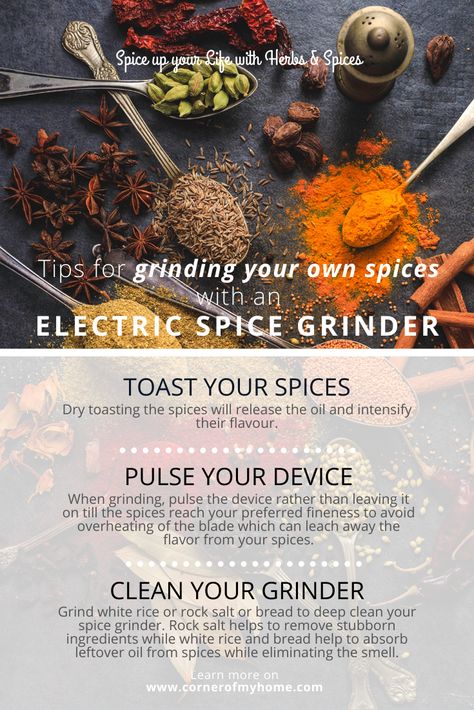 Easy Reference, Spice Grinder, Kitchen Tips, Kitchen Hacks, Spice Things Up, Herbs, Benefits