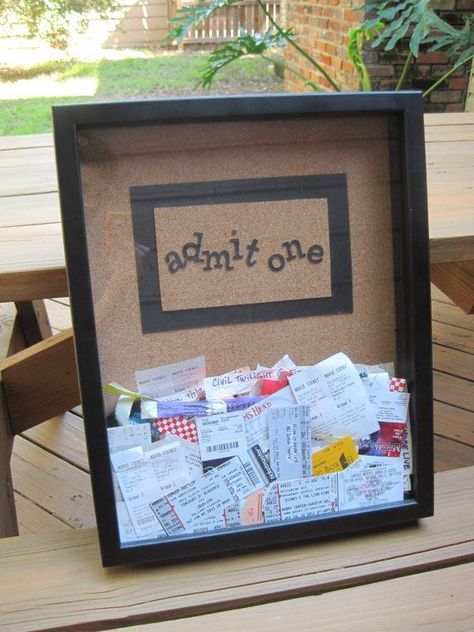 Perfect for the tons of concert tickets, airline stubs and travel tickets i have! Ticket Stub, Ticket Stubs, Crafty Craft, Slot Cars, Craft Time, Memory Box, Diy Projects To Try, Cute Crafts, Crafts To Do