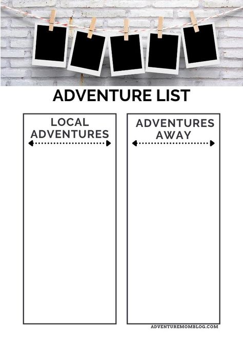 Add more adventure to your list this year with a free printable to help you dream, plan, and do! Write down the bucket list places you want to travel to both local and afar, experiences, and restaurants you want to visit for your next adventure. Travel Bucket List Printable, Bucket List Places, Adventure List, Adventure Goals, Vision Board Success, Tips For Moving, Best Bucket List, Bucket List Journal, The Bucket List