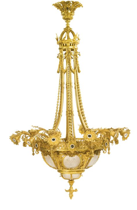 Eugène Soleau<br>A VERY LARGE GILT BRONZE AND MOLDED GLASS CHANDELIER<br>France, circa 1900 | Lot | Sotheby's French Empire Chandelier, Chandelier Centerpiece, French Lighting, Unusual Home, Empire Chandelier, Glass Molds, Beautiful Chandelier, Antique Lamps, Antique Lighting