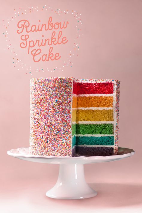 Rainbow Sprinkle Cake. Yowza! Crush Online Magazine. Issue 30 Rainbow Sprinkle Cake, Rainbow Sprinkle Cakes, Sprinkles Birthday Cake, Rainbow Sprinkle, Rainbow Birthday Cake, Brownie Desserts, Rainbow Food, Sprinkle Cake, Rainbow Birthday Party