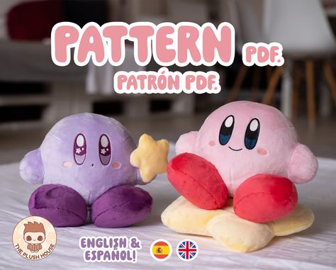 Round Plushie Pattern, Sims4 Plushies, Animal Crossing Plush Pattern, Plushie Sewing Patterns, Kirby Plush Sewing Pattern, Crochet Star Plush Pattern, Character Plushies, Ball Character, Cute Star