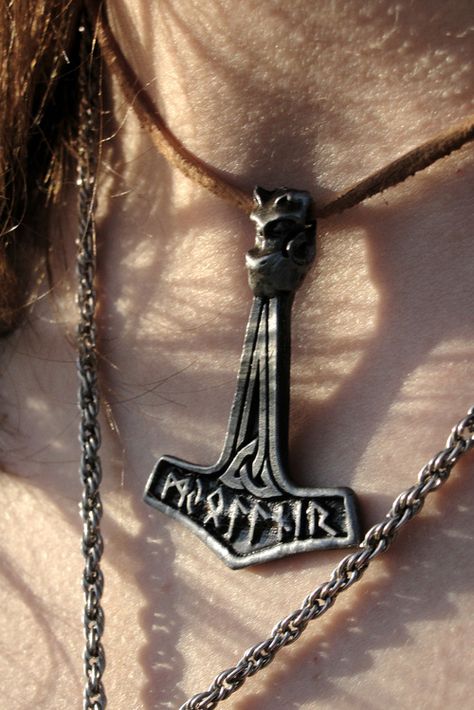 Mjolnir pendant Norse Legend, Witchy Style, Mjolnir Pendant, Viking Life, Thor Hammer, Iron Jewelry, Viking Culture, Celtic Mythology, High Priestess