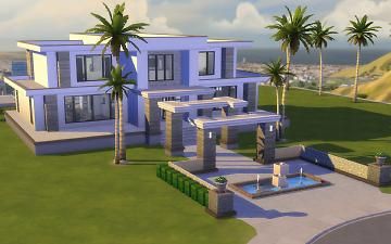 Sims 4 Get Famous House, Sims 4 Rich House, Minecraft Modern Mansion, Sims 4 Modern House, Modern Minecraft Houses, Rumah Minecraft Sederhana, Minecraft Mansion, Sims Freeplay Houses, Sims Inspiration