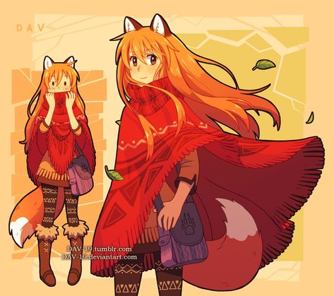 Poncho Character Design, Fox Girl Character Design, Dav 19, Stitch Drawings, Fox Character, Fox Artwork, Mermaid Artwork, Oc Design, Fox Girl