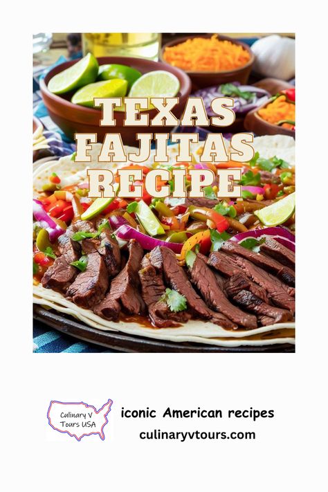 Unlock the flavors of Texas with this amazing Texas fajitas recipe! Learn how to make juicy skirt steak fajitas with fresh veggies and delicious toppings. Perfect for a Tex-Mex feast! #TexasFajitas #TexMex #Grilling #Recipes #Food Texas Fajitas Recipe, Steak Fajita Marinade, Skirt Steak Fajitas, Texas Steak, Fajita Seasoning Recipe, Texas Brisket, Steak Fajita Recipe, Fajita Marinade, Sauteed Peppers And Onions