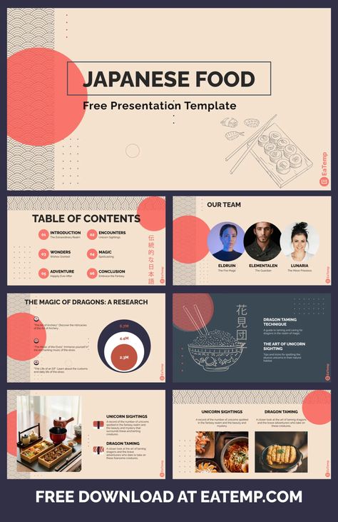 Japanese Food PowerPoint Presentation Template - Free PowerPoint Templates, Google Slides, Figma Deck And Resume Free Powerpoint Templates, Minimalist Japanese, Google Slides Theme, Free Medical, Template Google, Slides Template, Presentation Template Free, Powerpoint Presentation Templates, Effective Communication