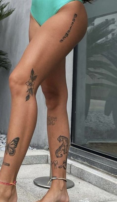 Legs Women Tattoo, Dainty Leg Sleeve Tattoos For Women, Womens Back Of Leg Tattoo, Woman’s Shin Tattoo, Minimalist Shin Tattoo, Leg Band Tattoos Women, Script Leg Tattoos Women, Leg Dragon Tattoos Women, Leg Number Tattoo