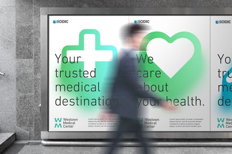 Westown Medical Centre on Behance Medical Identity, Medical Branding, Healthcare Branding, Technology Quotes, Medical Posters, Medical Logo, Medication Management, Medical Design, Medical Laboratory