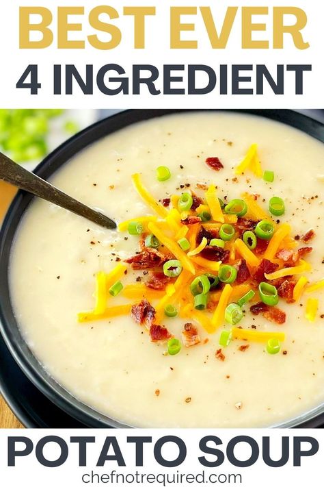 4 Ingredient Potato Soup, Quick Potato Soup, Old Fashioned Potato Soup, Mashed Potato Soup, Potato Soup Crock Pot Easy, Chicken Broth Soup, Homemade Potato Soup, Best Potato Soup, Cheesy Potato Soup