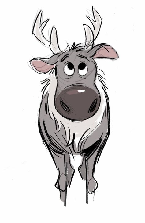 Disney Official Art, Raindeer Drawing Cartoon, Animation Disney, Animation Studios, Disney Concept Art, Disney Sketches, Walt Disney Animation Studios, Walt Disney Animation, Cartoon Sketches