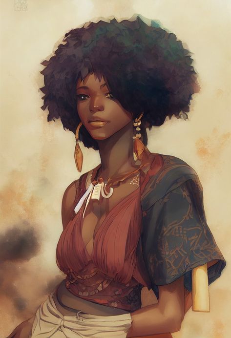 Dnd Black Character Art, Dark Skin Character Art, Afro Character Design, Black Dnd Characters, Black Woman Character Design, Poc Oc, Mer People, Black Elf, Entitled People