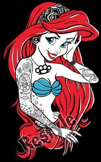 This is awesome!!! haha Emo Disney, Goth Disney Princesses, Disney Punk, Goth Disney, Punk Disney Princesses, Disney Princess Tattoo, Alternative Disney, Princess Tattoo, Punk Disney