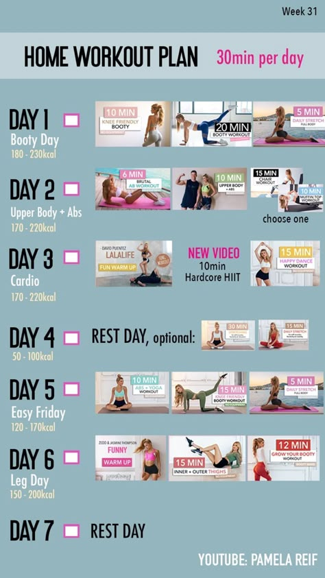 Intense Workout Plan, Planning Sport, Pamela Reif Workout Plan, 30 Day Workout Plan, 30 Min Workout, Hiit Cardio Workouts, Forbes 30 Under 30, Weekly Workout Plans, 30 Under 30