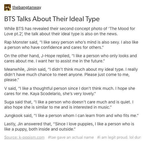 BTS Ideal Types Bts Ideal Type, Jungkook Ideal Type, Bts Scenarios, Bts Theory, Bts Facts, Ideal Type, Bts Group, Post Punk, Bts Korea