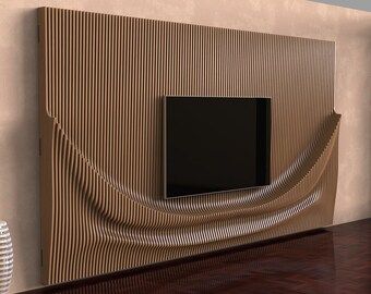 View Parametric Wall by Machine3DMarvels on Etsy Tv Kastenwanden, Woodwork Plans, Woodwork Projects, Routeur Cnc, Cnc Files, Easy Build, Cnc Wood, Parametric Design, Tv Wall Unit