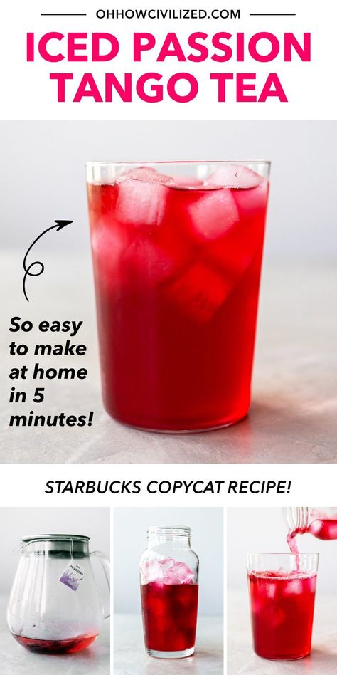 Kawa Starbucks, Summer Tea Recipes, Tazo Passion Tea, Flavored Iced Tea Recipes, Healthy Teas Recipes, Iced Tea Recipes Homemade, Caffeine Free Drinks, Passion Fruit Tea, Homemade Iced Tea