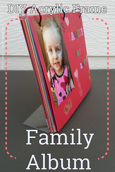 #DIY Acrylic Frame Family Album Craft #Tutorial Family Photo School Project, Family Album Ideas, Family Photo Album Title Ideas, Family Album Cover, Family Photo Frame Ideas Handmade, Family History Album Ideas, Fun Playdate Ideas, Toddler Family Photos, Toddler Proofing