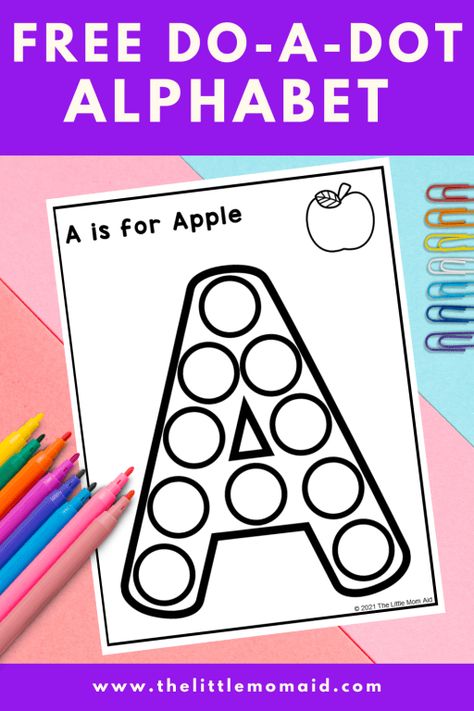 Free Alphabet Worksheets, Worksheets For Toddlers, Dot Alphabet, Free Alphabet Printables, Dot Marker Printables, Alphabet Letter Activities, Alphabet For Toddlers, Dot Marker Activities, Learn Letters