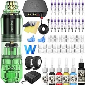 Amazon.com: Tattoo Kit Tattooing Machines, Tattoo Oil, Wormhole Tattoo, Complete Tattoo, Tattoo Pen Machine, Tattoo Machine Kits, Tattoo Cream, Type Tattoo, Piercing Kit