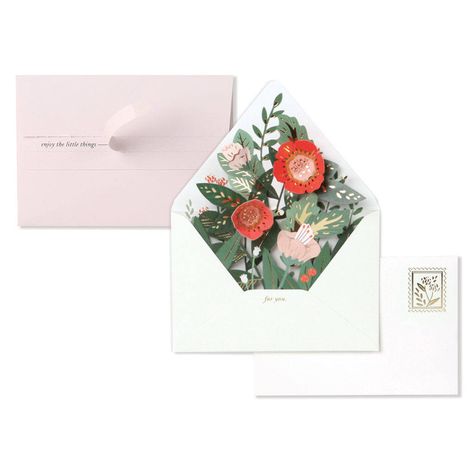 Pop Up 3d, Floral Envelope, Pop Up Greeting Cards, Anemone Flower, Pink Envelopes, Enjoy The Little Things, Up Book, Pop Up Book, Friendship Cards