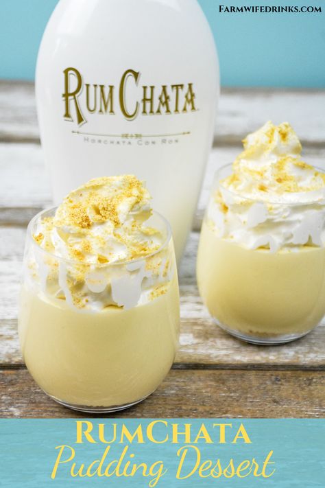 Sand Pudding Dessert, Pudding Cup Desserts, Sand Dessert, Sand Pudding, Pudding Shot Recipes, Specialty Desserts, Simple Cocktails, Rumchata Recipes, Boozy Baking