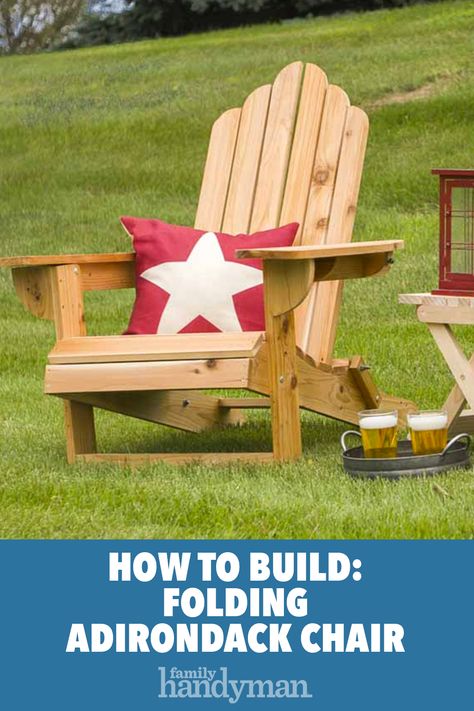 How To Build A Folding Adirondack Chair Folding Adirondack Chair Plans Free, Diy Folding Adirondack Chair Plans, Diy Folding Chair, Folding Adirondack Chair Plans, Adirondak Chairs, Muskoka Chairs, Adirondack Chairs Diy, Wooden Patio Furniture, Adirondack Chair Plans Free