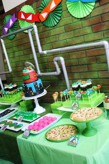 Ninja Turtles Party, Ninja Turtle Theme, Ninja Turtles Birthday, Mutant Ninja Turtles Party, Turtle Birthday Parties, Turtle Theme, Tmnt Birthday, Ninja Turtles Birthday Party, Tmnt Party