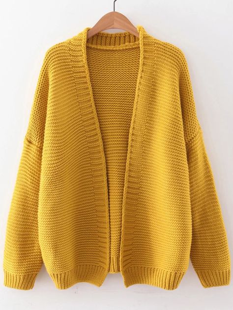 Shop Yellow Open Front Drop Shoulder Cardigan online. SheIn offers Yellow Open Front Drop Shoulder Cardigan & more to fit your fashionable needs. Long Brown Cardigan, Shoulder Cardigan, Long Cardi, Drop Shoulder Cardigan, Cardigan Brown, Yellow Cardigan, Brown Cardigan, Cardigan Shirt, Yellow Shirts