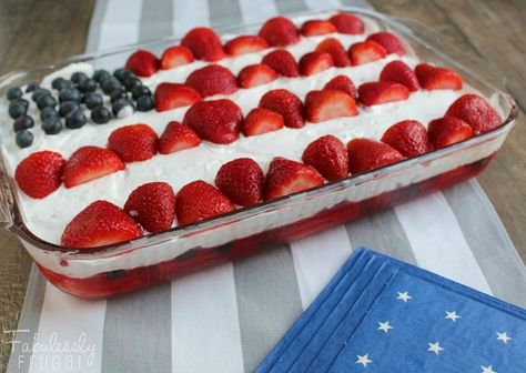 Memorial Day Jello Desserts, Jello Cake 4th Of July, 4th Of July Jello Poke Cake, Red White And Blue Jello Poke Cake, Jello Flag Cake, 4th Of July Jello, Red White And Blue Jello, Jello With Cool Whip, Flag Cake Recipe