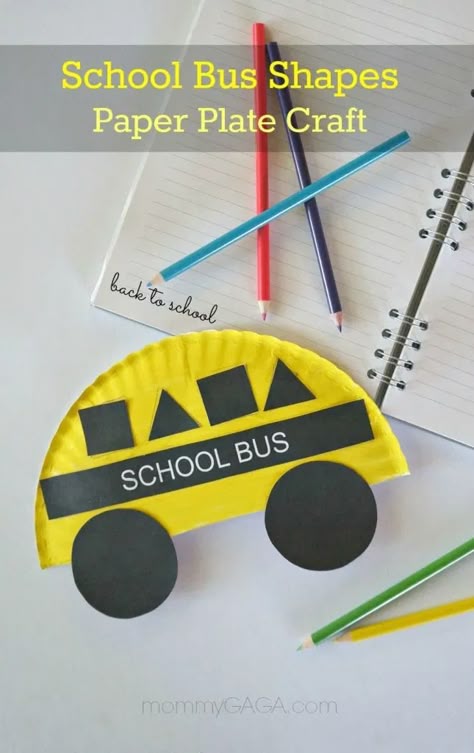 School Bus Art, Bus Sekolah, School Bus Crafts, Back To School Crafts For Kids, Bus Crafts, Back To School Theme, Starting Kindergarten, Paper Plate Craft, Transportation Crafts