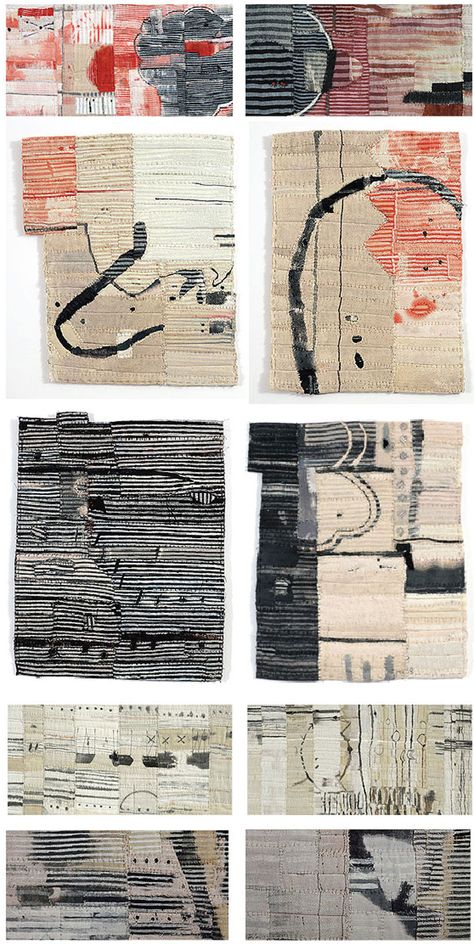 Here are a few of Matthew Harris’ work on cloth. On Contemporary Applied Arts he… Matthew Harris Textiles, Matthew Harris, Textile Collage, Art Sewing, Growth And Decay, Woven Art, Summer Work, Textile Arts, Sketchbook Ideas