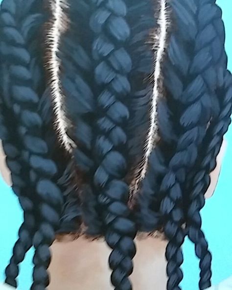 Braids Painting Hair Art, How To Draw Cornrows, Painting Braids, Braids Painting, Hair Chair, Paint Inspiration, Simple Painting, Hair Drawing, Black Art Painting