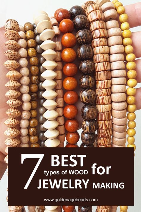 7 Best Types of Wood for Jewelry Making | Golden Age Beads Diy Jewelry Findings, Make Your Own Jewelry, I Love Jewelry, Jewelry Repair, Sea Glass Jewelry, Precious Jewelry, Wood Jewellery, Wooden Jewelry, Jewelry Projects